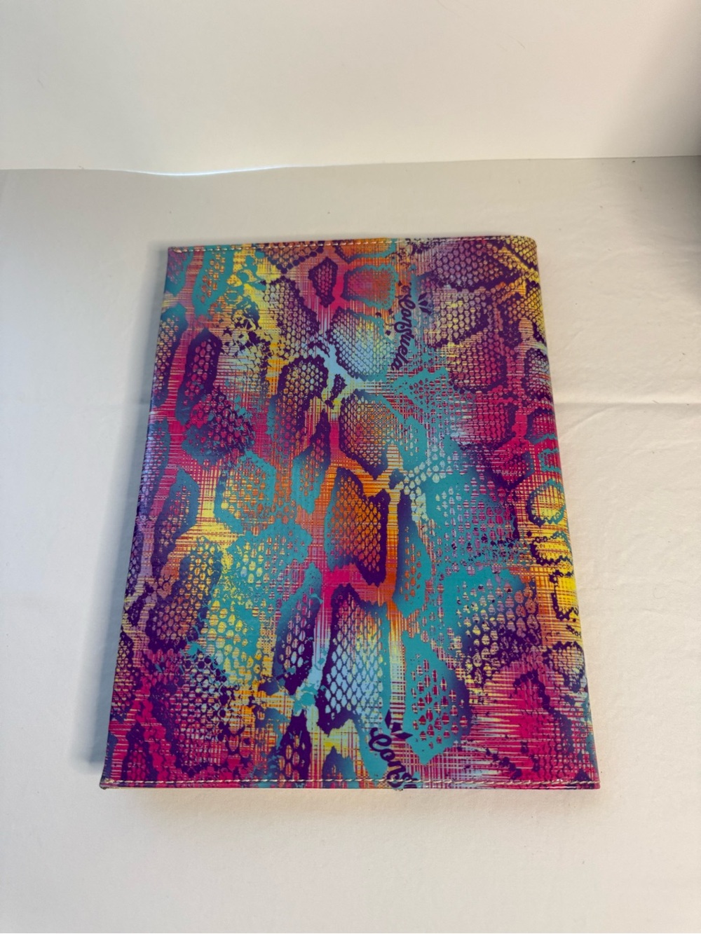 Consuela Vibrant Multicolor Snake-Print Cover in Turquoise, Fuchsia & Yellow - Picture 2 of 7